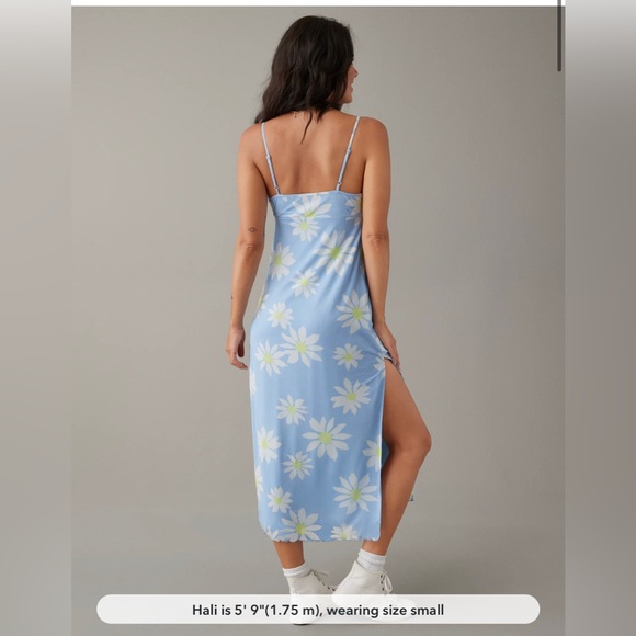 NWOT American Eagle Outfitters Baby Blue Mesh Slip Daisy Dress - Picture 10 of 10